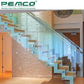 Modern Home Indoor Design Frameless Tempered Glass Stair Stainless Steel Railing Standoff